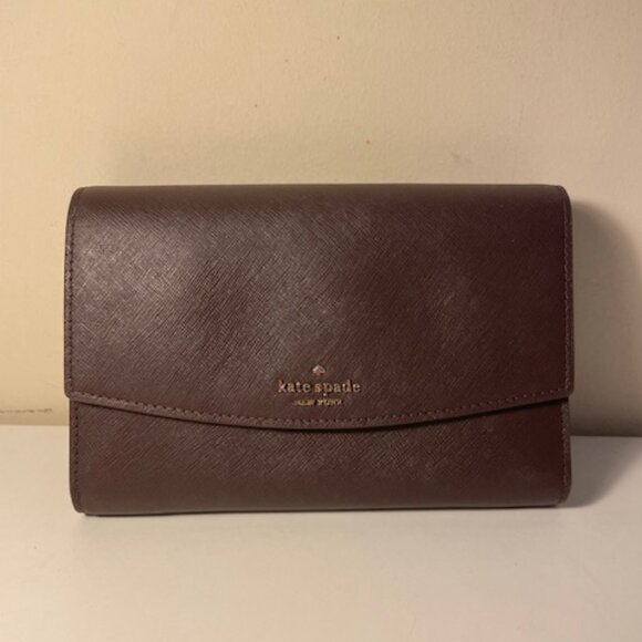 Kate Spade Small Brown Leathered Crossbody/ Wallet - Picture 1 of 5